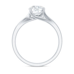 Certified Solitaire Moissanite Bypass Engagement Ring