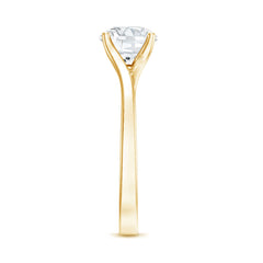 Certified Solitaire Moissanite Bypass Engagement Ring