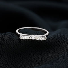 Natural and Certified Diamond Bow Promise Ring
