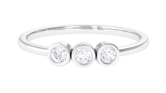 Natural Diamond 3 Stone Promise Ring with Certificate