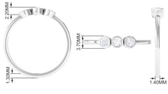Natural Diamond 3 Stone Promise Ring with Certificate