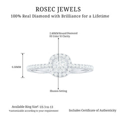 Brilliant Cut Diamond Engagement Ring in Illusion Setting