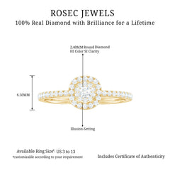 Brilliant Cut Diamond Engagement Ring in Illusion Setting