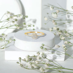 Brilliant Cut Diamond Engagement Ring in Illusion Setting