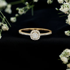 Brilliant Cut Diamond Engagement Ring in Illusion Setting