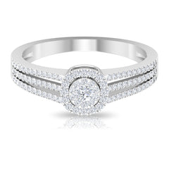 Classic Diamond Split Shank Engagement Ring