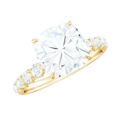 Cushion Cut Moissanite Solitaire Engagement Ring for Women