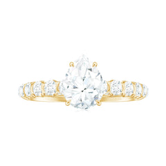 Pear Shaped Moissanite Solitaire Engagement Ring