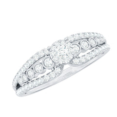 Diamond Designer Engagement Ring with Side Stones