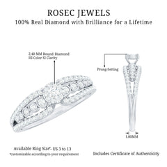 Diamond Designer Engagement Ring with Side Stones