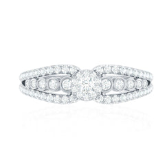 Diamond Designer Engagement Ring with Side Stones