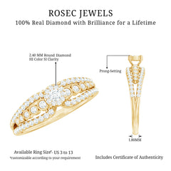 Diamond Designer Engagement Ring with Side Stones
