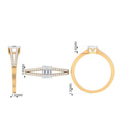 Split Shank Diamond Engagement Ring in Illusion Setting