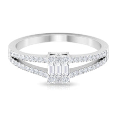 Split Shank Diamond Engagement Ring in Illusion Setting