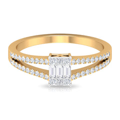 Split Shank Diamond Engagement Ring in Illusion Setting