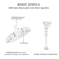 Perfect Pear Engagement Ring with Moissanite
