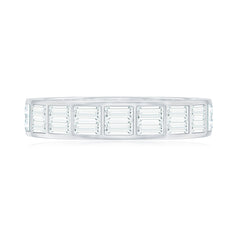 Baguette Cut Certified Moissanite Two Row Eternity Band