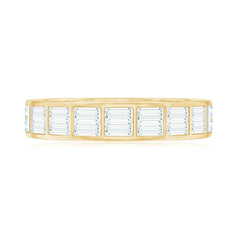 Baguette Cut Certified Moissanite Two Row Eternity Band
