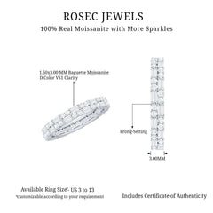 Double Row Moissanite Stackable Eternity Band Ring