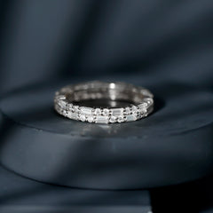 Double Row Moissanite Stackable Eternity Band Ring