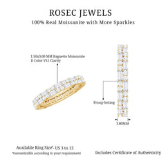 Double Row Moissanite Stackable Eternity Band Ring