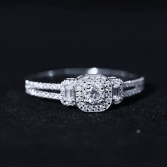 Certified Moissanite Vintage Inspired Engagement Ring