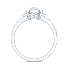 Certified Moissanite Vintage Inspired Engagement Ring