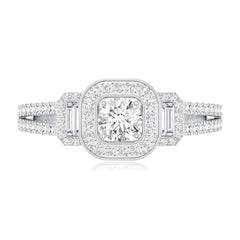 Certified Moissanite Vintage Inspired Engagement Ring