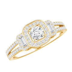 Certified Moissanite Vintage Inspired Engagement Ring