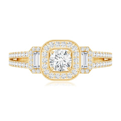 Certified Moissanite Vintage Inspired Engagement Ring