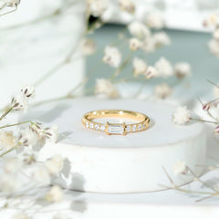 Moissanite Minimalist Stackable Promise Ring