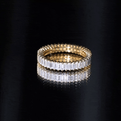 Baguette Cut Certified Moissanite Eternity Stackable Ring