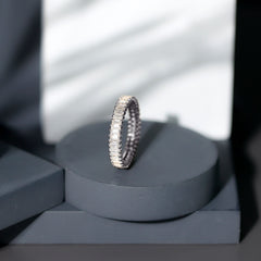 Baguette Cut Certified Moissanite Eternity Stackable Ring