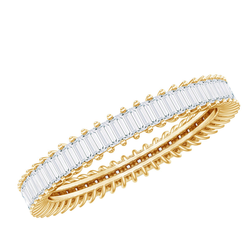 Baguette Cut Certified Moissanite Eternity Stackable Ring