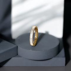 Baguette Cut Certified Moissanite Eternity Stackable Ring
