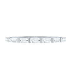Baguette Shape Moissanite Stackable Ring in Bar Setting
