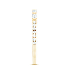 Baguette Shape Moissanite Stackable Ring in Bar Setting