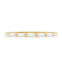 Baguette Shape Moissanite Stackable Ring in Bar Setting
