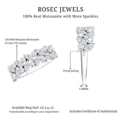 Certified Moissanite Cluster Eternity Band
