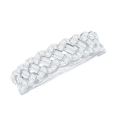 Certified Moissanite Braided Half Eternity Band Ring