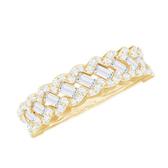 Certified Moissanite Braided Half Eternity Band Ring
