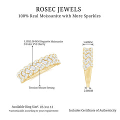 Certified Moissanite Braided Half Eternity Band Ring