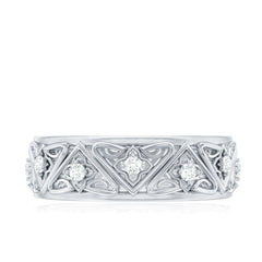 Vintage Style Diamond Wedding Band Ring