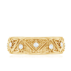 Vintage Style Diamond Wedding Band Ring