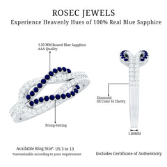 Blue Sapphire And Diamond Interlock Infinity Ring