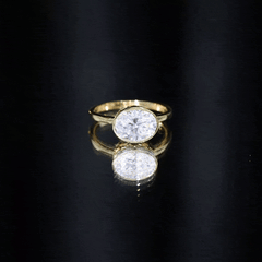 Certified 7X9 MM Oval Moissanite East West Engagement Ring
