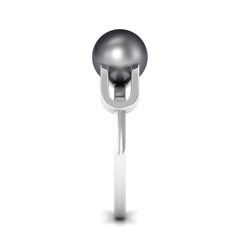 Split Shank Tahitian Pearl Solitaire Engagement Ring with Diamond