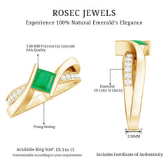 Certified Princess Cut Lab Grown Emerald Diamond Infinity Promise Ring
