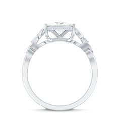 8 MM Princess Cut Moissanite Solitaire Engagement Celtic Ring