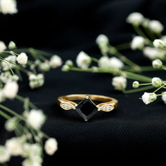 Princess Cut Lab Grown Black Diamond Solitaire Engagement Ring